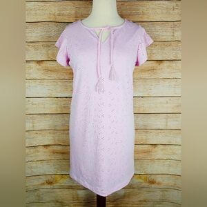 NWT Stella Parker Calm Pink Floral Eyelet Dress Size Medium